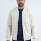 Mens Fur Lined Quilted Faux Suede Beige Coat