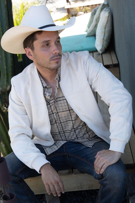 Mens Fur Lined Quilted Faux Suede Beige Coat