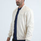 Mens Fur Lined Quilted Faux Suede Beige Coat