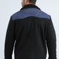 Mens Fur Lined Quilted Faux Suede Black Coat