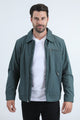 Mens Fur Lined Quilted Faux Suede Blue Coat