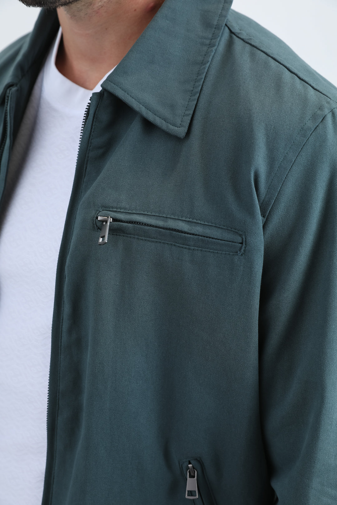 Mens Fur Lined Quilted Faux Suede Blue Coat