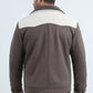 Mens Fur Lined Quilted Faux Suede Brown/Bone Coat
