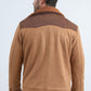Mens Fur Lined Quilted Faux Suede Camel Coat