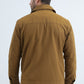 Mens Fur Lined Quilted Faux Suede Camel Coat