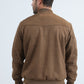 Mens Fur Lined Quilted Faux Suede Camel Coat