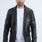 Mens Genuine Leather Black Coat