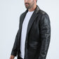 Mens Genuine Leather Black Coat
