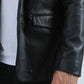 Mens Genuine Leather Black Coat
