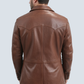 Mens Genuine Leather Brown Coat