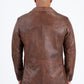 brown genuine leather western blazer coat platini