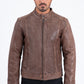 barrel genuine leather biker jacket platini