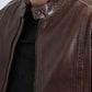 Men's Genuine Leather Perforated Jacket - Barrel Biker Racer
