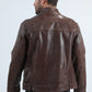 Men's Genuine Leather Perforated Jacket - Barrel Biker Racer