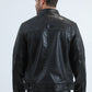 Men's Genuine Leather Perforated Jacket - Black Biker Style