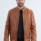 Men's Genuine Leather Perforated Jacket - Degas Biker Style