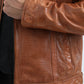 Men's Genuine Leather Perforated Jacket - Degas Biker Style