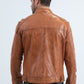 Men's Genuine Leather Perforated Jacket - Degas Biker Style