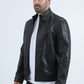 Mens Genuine Leather Black Jacket