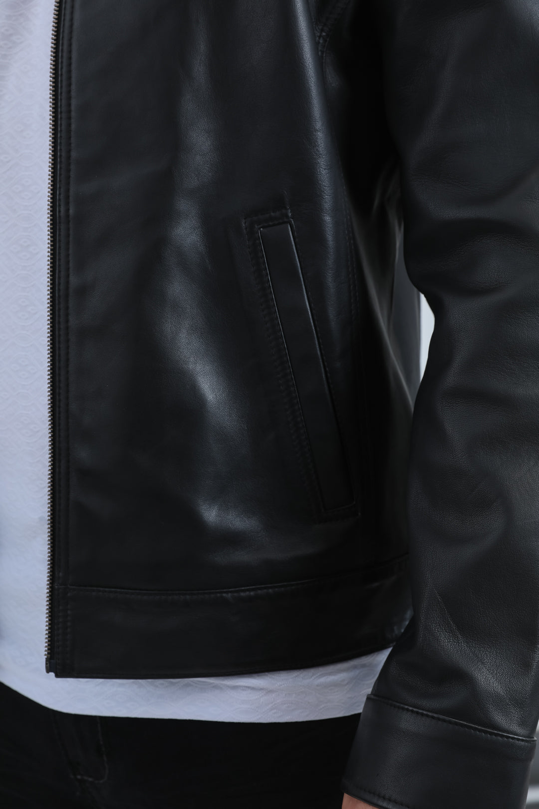 Mens Genuine Leather Black Jacket