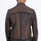 brown genuine leather quilted jacket platini
