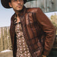 Mens Genuine Leather Quilted Burning Brown Jacket