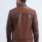 Mens Genuine Leather Quilted Burning Brown Jacket