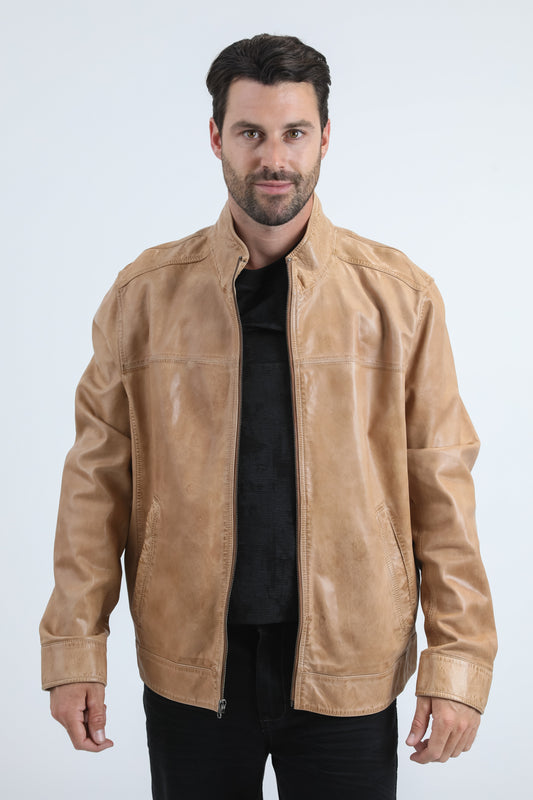 Mens Genuine Leather Pug Jacket