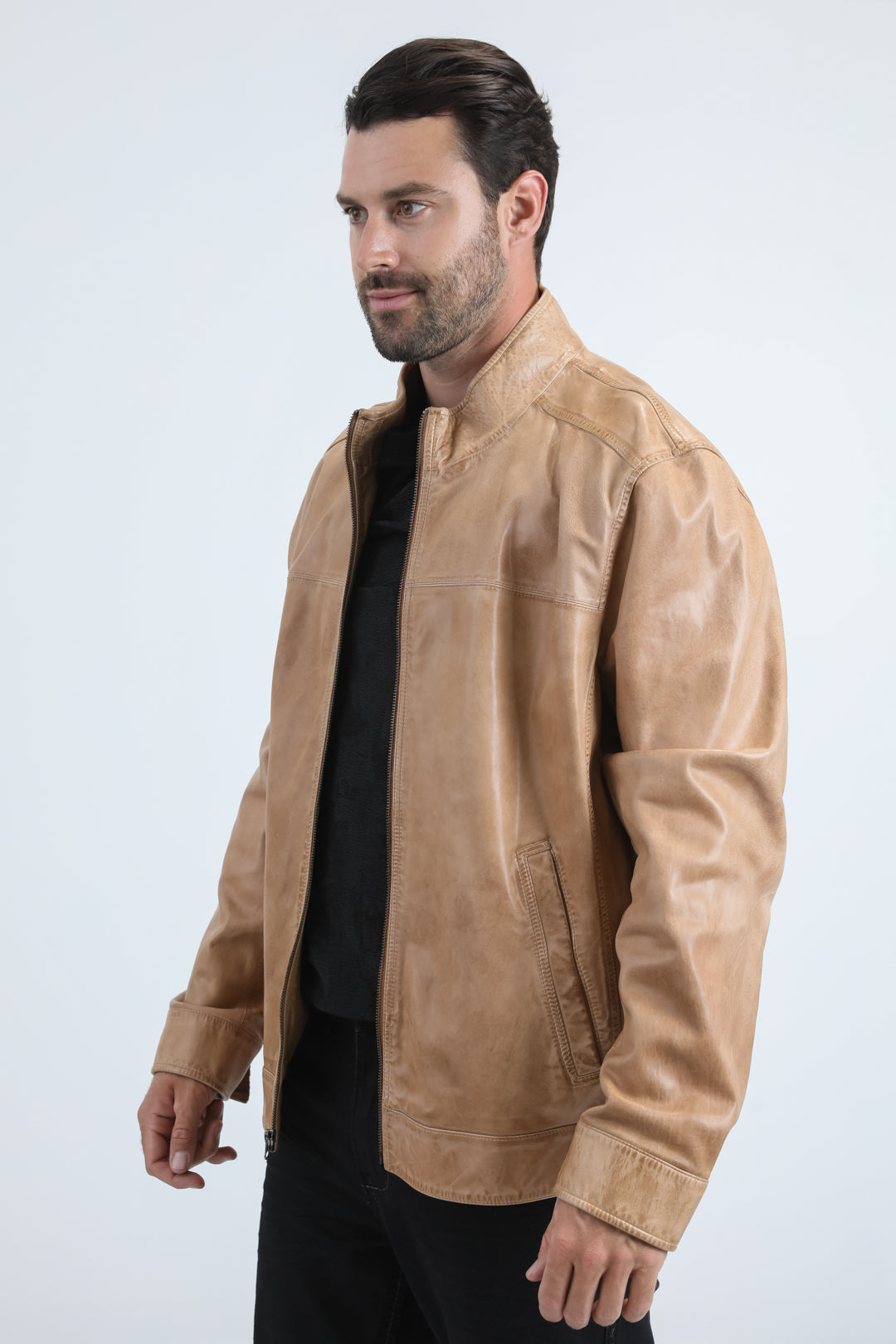 Mens Genuine Leather Pug Jacket