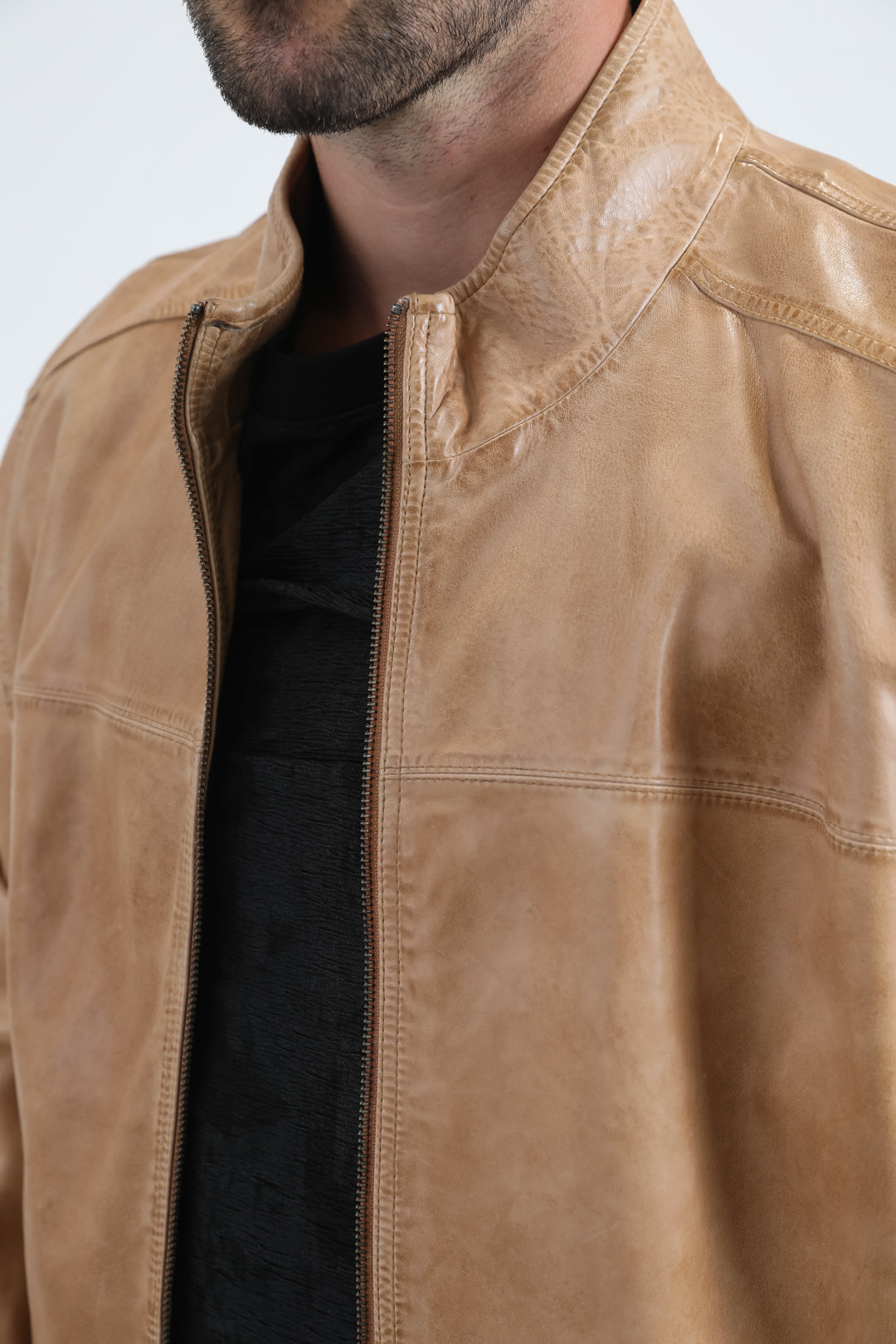 Mens Genuine Leather Pug Jacket