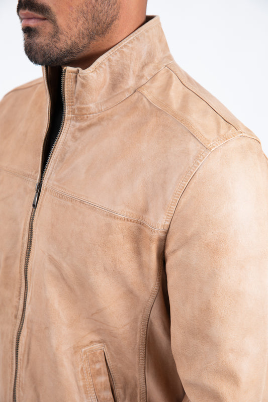 pug genuine leather quilted jacket platini detail