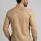 khaki geometric patchwork foil shirt men platini back