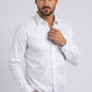 white geometric patchwork foil shirt men platini front