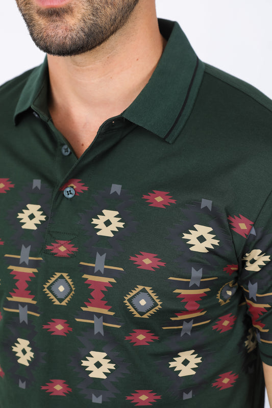 green aztec panoramic polo detail platini