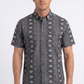 grey diamond tribal print performance shirt men platini front