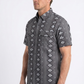 grey diamond tribal print performance shirt men platini back