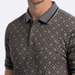 grey floral medallion print polo men platini side
