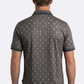 grey floral medallion print polo men platini back