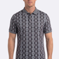 grey vertical geo diamond print polo men platini front
