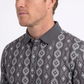 grey vertical geo diamond print polo men platini side