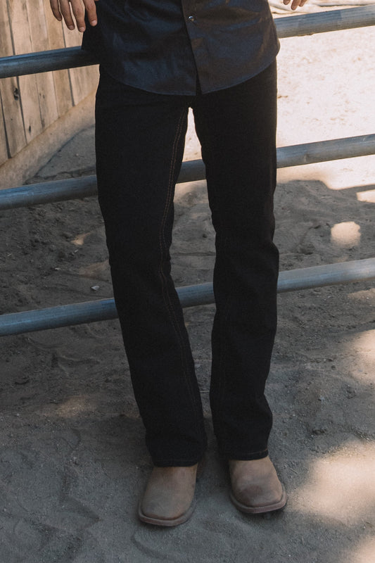 Holt Men's Black Slim Boot Cut Jeans