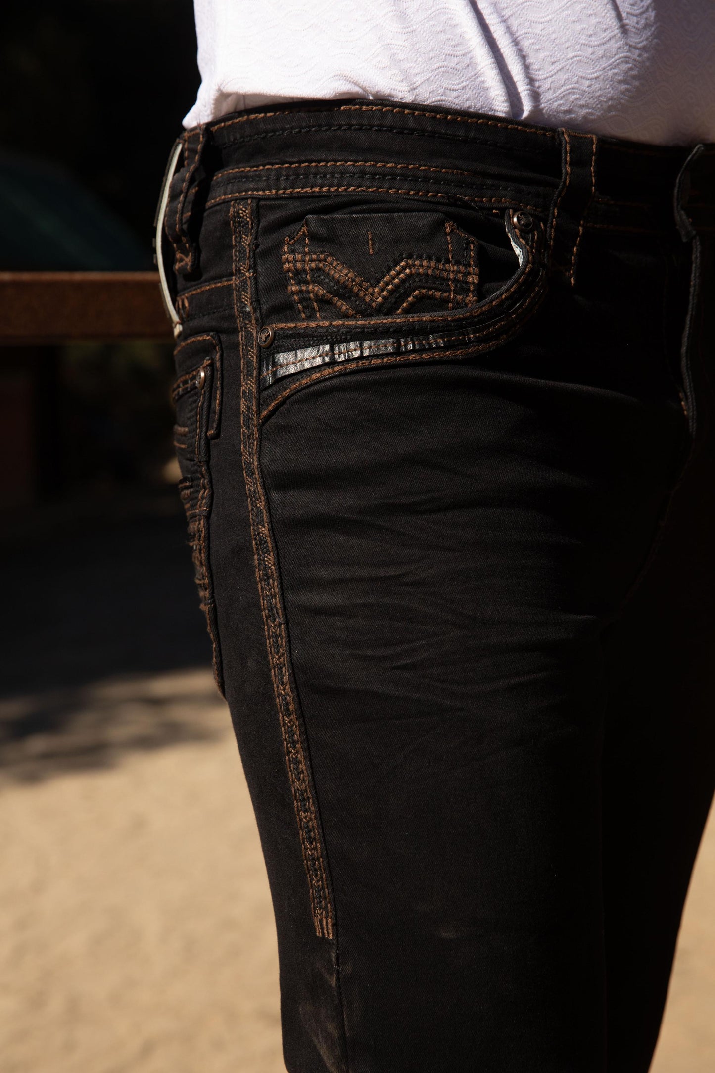 Holt Men's Black Slim Boot Cut Jeans