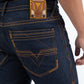 dark blue boot cut jean men back pocket detail platini
