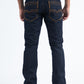 dark blue boot cut jean men back detail platini