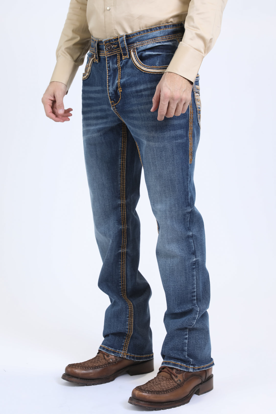 Holt Men's Blue Slim Boot Cut Jeans