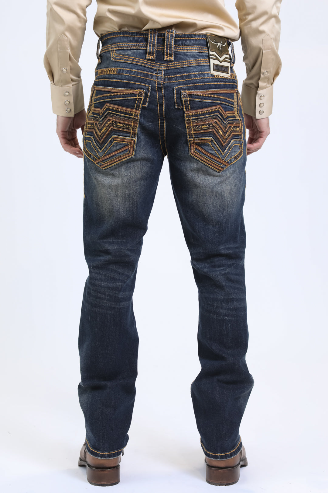 Holt Men's Dark Stone Slim Boot Cut Jeans