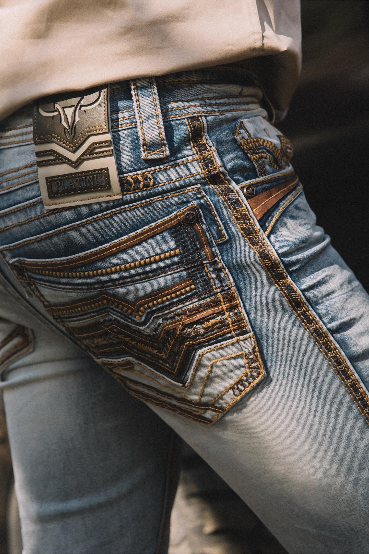 Holt Men's Light Blue Slim Boot Cut Jeans