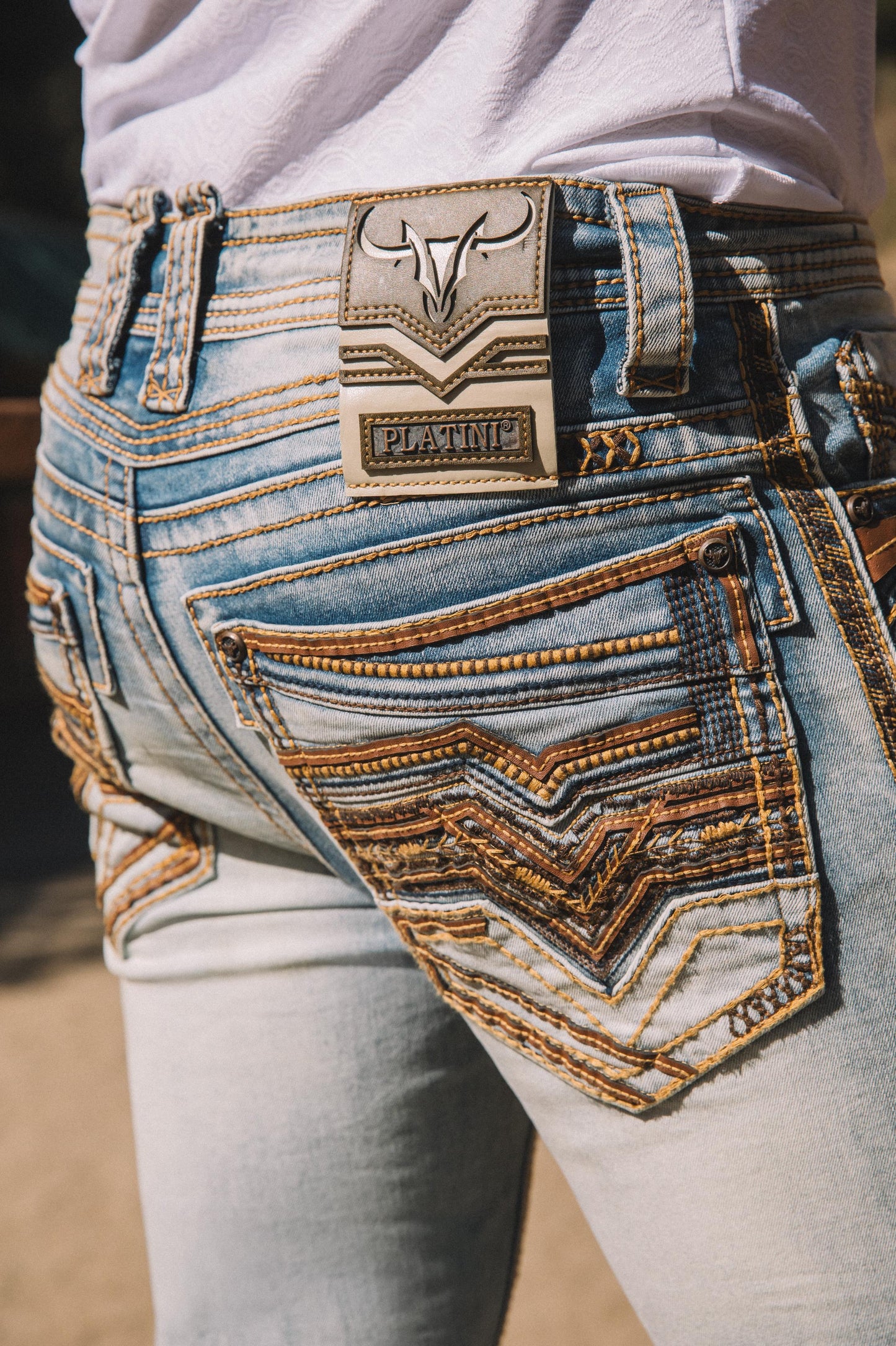 Holt Men's Light Blue Slim Boot Cut Jeans