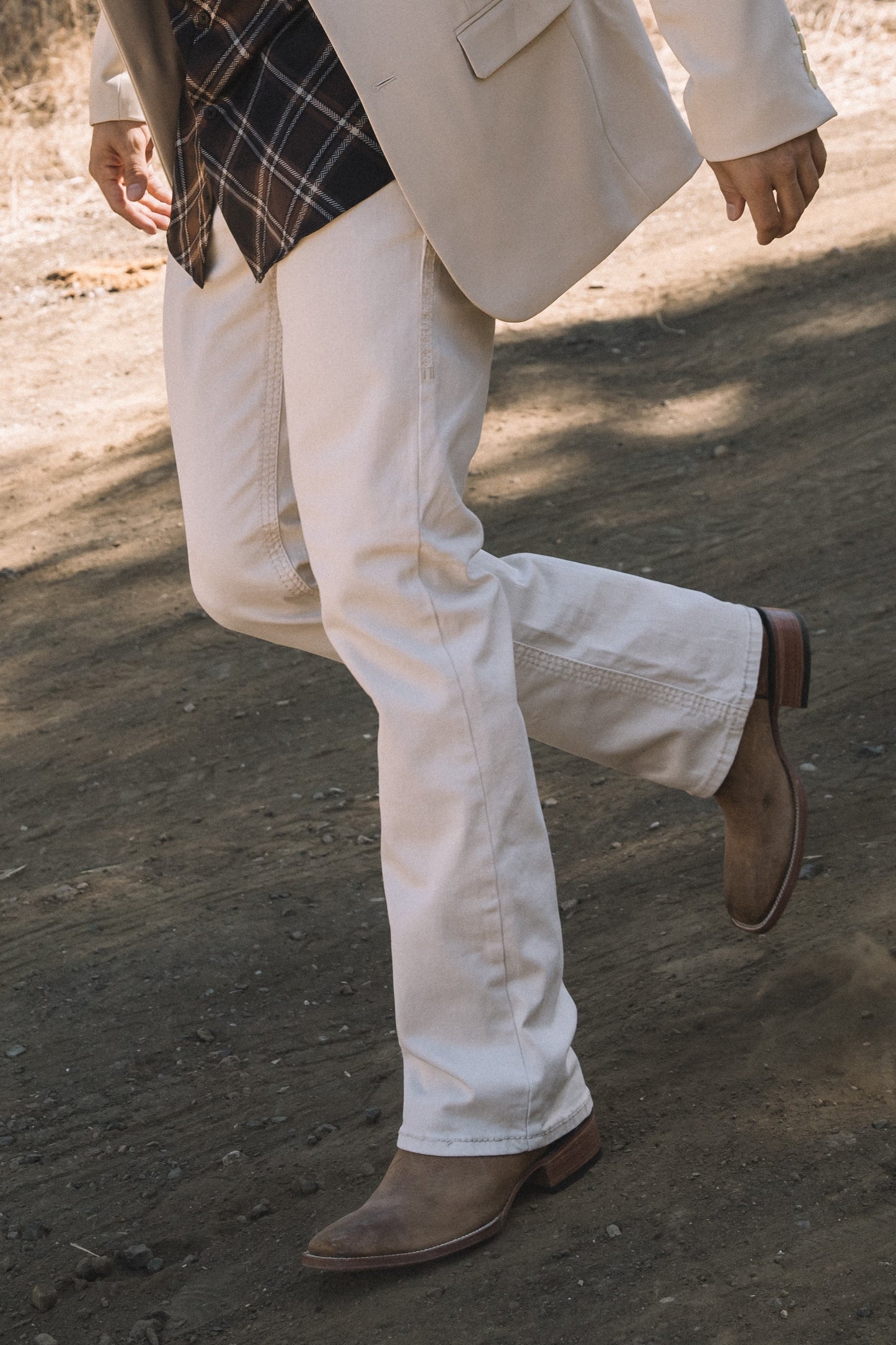 Holt Men's White Slim Boot Cut Jeans