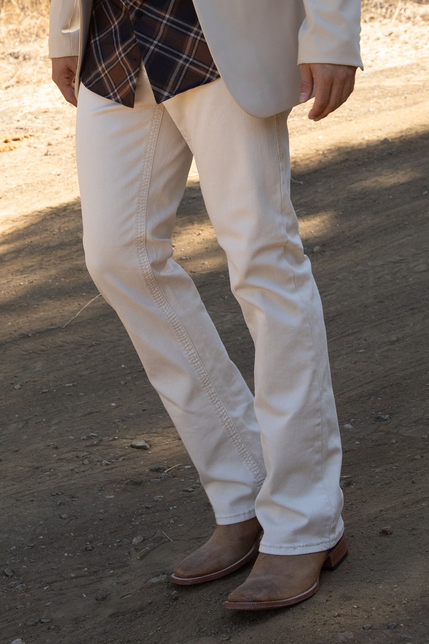 Holt Men's White Slim Boot Cut Jeans